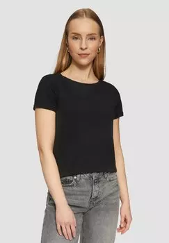 Базовая футболка MIT RUNDHALSAUSSCHNITT QS, черный