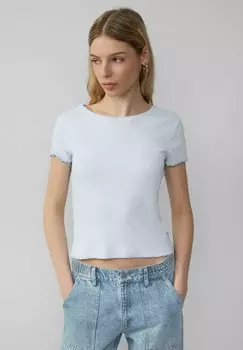 Базовая футболка MIT RUNDHALSAUSSCHNITT QS, светло-голубой