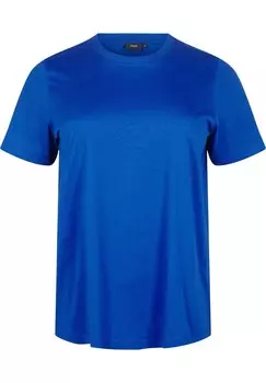 Базовая футболка MIT RUNDHALSAUSSCHNITT Zizzi, синий