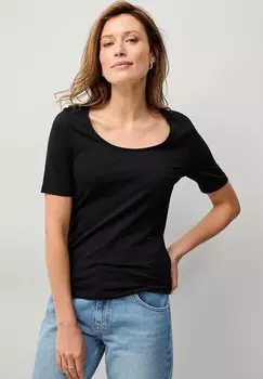 Базовая футболка MIT TIEFEM AUSSCHNITT Ellos Collection, черный