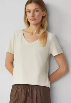 Базовая футболка MIT V-AUSSCHNITT s.Oliver, кремовый