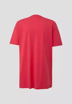 Базовая футболка MIT V-AUSSCHNITT UND LOGO-DETAIL s.Oliver, красный