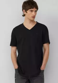 Базовая футболка MIT V-AUSSCHNITT UND LOGO s.Oliver, черный