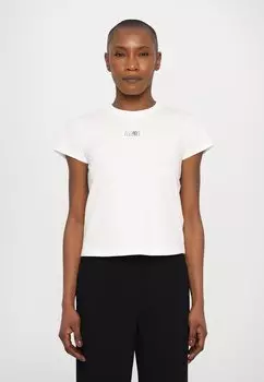 Базовая футболка MM6 Maison Margiela, слоновая кость