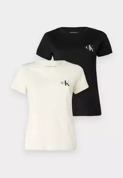 Базовая футболка MONOLOGO SLIM TEE 2 PACK Calvin Klein Jeans, кремовый