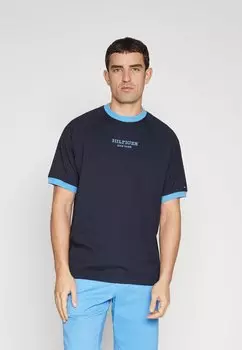 Базовая футболка Monotype Ringer Tee Tommy Hilfiger, цвет desert sky