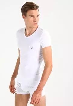 базовая футболка НАБОР 2 НАБОРА С V-образным вырезом Emporio Armani, белый/темно-синий