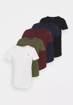 базовая футболка НАБОР ФУТБОЛКИ JPRBRODY CREW NECK 5 Jack & Jones, темно-синий пиджак/белый/оливковый ночной/черный/портройль