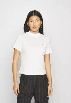 Базовая футболка NEW CODY SLIM CROP MOCK Tommy Hilfiger, цвет ecru