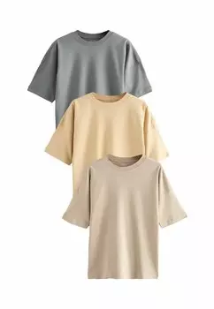 Базовая футболка Next, серый 3 Pack