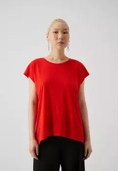 Базовая футболка NMMATHILDE LOOSE LONG Noisy May, цвет flame scarlet
