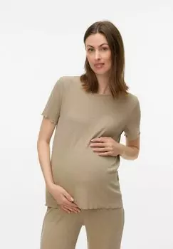 Базовая футболка NORMAL GESCHNITTEN MAMALICIOUS, бежевый