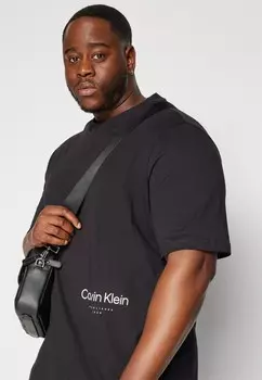 Базовая футболка Off Placement Logo Calvin Klein, черная