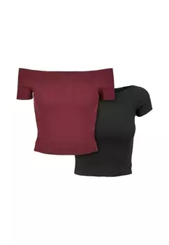 Базовая футболка OFF SHOULDER 2-PACK Urban Classics, красный