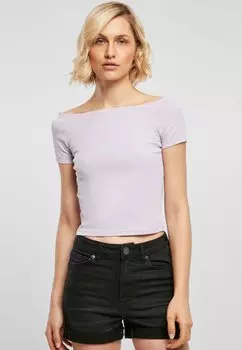 Базовая футболка Off Shoulder Urban Classics, сиреневый
