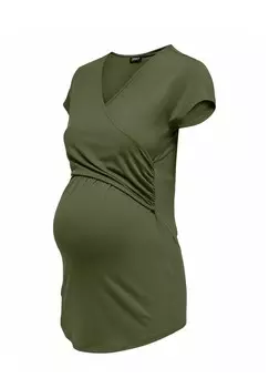 Базовая футболка OLMLISA MATERNITY ONLY MATERNITY, хаки
