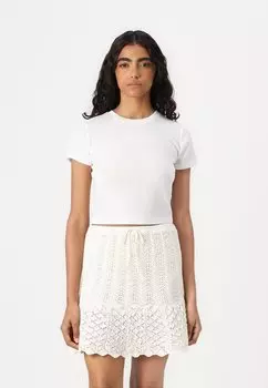 Базовая футболка ONLELLI SHORT ONLY, кремовый