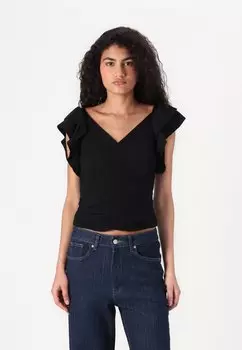Базовая футболка ONLJANY FRILL ONLY, черный