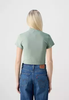 Базовая футболка ONLLIVE LOVE ZIP TOP ONLY, зеленый