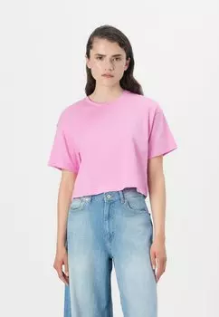 Базовая футболка ONLMAY LIFE BOXY CROP ONLY, розовый