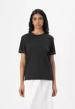 Базовая футболка ONLRASSI DETAIL TEE ONLY, черный