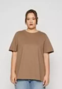 Базовая футболка Only Carmakoma, коричневый