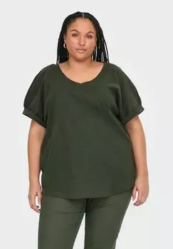Базовая футболка ONLY Carmakoma, зеленый