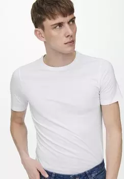 базовая футболка Onsbasic Slim O Neck 2 Pack Only & Sons, белый