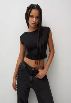 Базовая футболка Open Back PULL&BEAR, черный