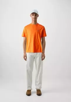 Базовая футболка-оранжевый Lacoste, оранжевый