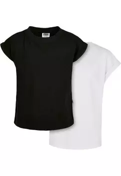Базовая футболка Organic Extended Shoulder 2-Pack Urban Classics, цвет black white