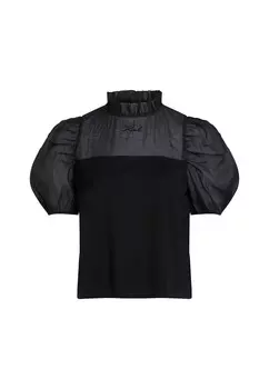 Базовая футболка ORGANZA PANELED KARL LAGERFELD, черный