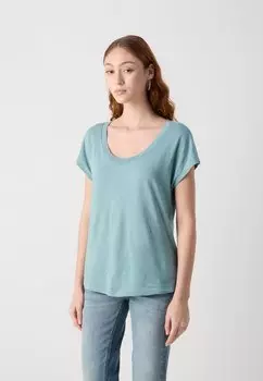 Базовая футболка Overcut Sleeves Deep Round Neck Marc O'Polo, нежно-бирюзовый