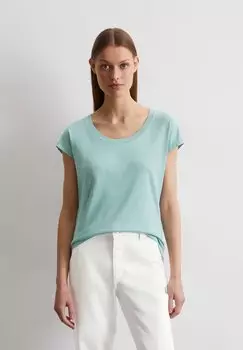 Базовая футболка OVERCUT SLEEVES DEEP ROUND NECK Marc O'Polo, цвет Pure Teal