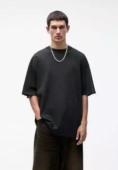 Базовая футболка Oversize Short Sleeve PULL&BEAR, темно-серая