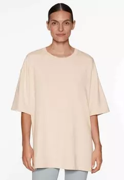 Базовая футболка OYSHO, бежевая