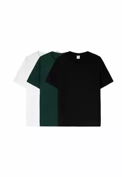 Базовая футболка PACK OF 3 SHORT SLEEVE Bershka, белый