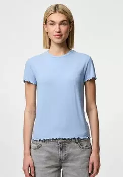 Базовая футболка PCNICCA O-NECK NOOS Pieces, светло-голубой
