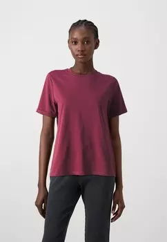 Базовая футболка PCRIA FOLD UP SOLID NOOS Pieces, Бургундия