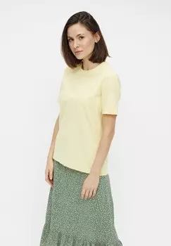 Базовая футболка PCRIA FOLD UP SOLID TEE Pieces, желтый