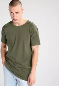 Базовая футболка PLEAT RAGLAN TEE Urban Classics, оливково-зеленый