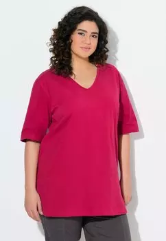 Базовая футболка PLUS SIZE V NECK TEE Ulla Popken, темно-фиолетовый
