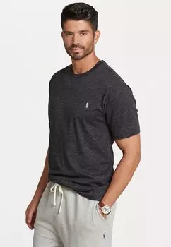 Базовая футболка Polo Ralph Lauren Big & Tall, черный меланжевый вереск