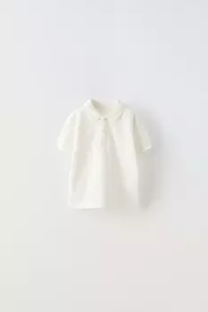 Базовая футболка поло ZARA, белый