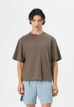 Базовая футболка PREMIUM CROPPED Abercrombie & Fitch, коричневый