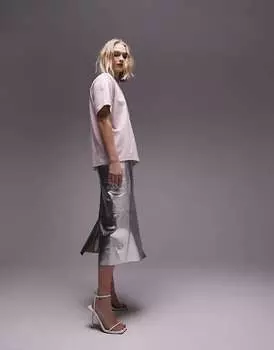 Базовая футболка премиум-класса с короткими рукавами Topshop светло-розового цвета