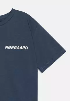 Базовая футболка Printed Tee Thorlino Unisex Mads Nrgaard, темно-синий