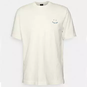 Базовая футболка PS Paul Smith Happy, серовато-белый