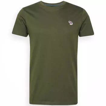 Базовая футболка PS Paul Smith Zebra Badge Slim Fit, хаки
