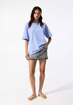 Базовая футболка PULL&BEAR, цвет Blue Denim